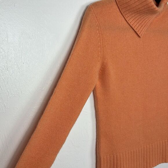 Charter Club Cashmere Orange Split Turtleneck Sweater Size S - Picture 2 of 8